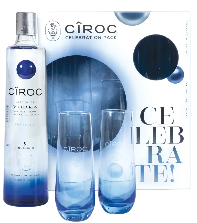 Ciroc Vodka Gift Set with glasses 750ml