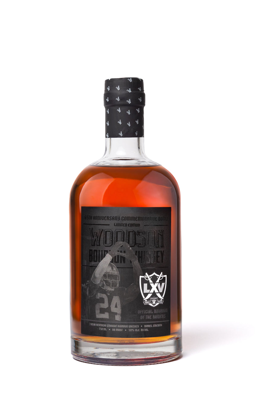 Woodson Whiskey 65th Anniversary Raiders “Blackout” Limited Edition Commemorative Bottle 750ml